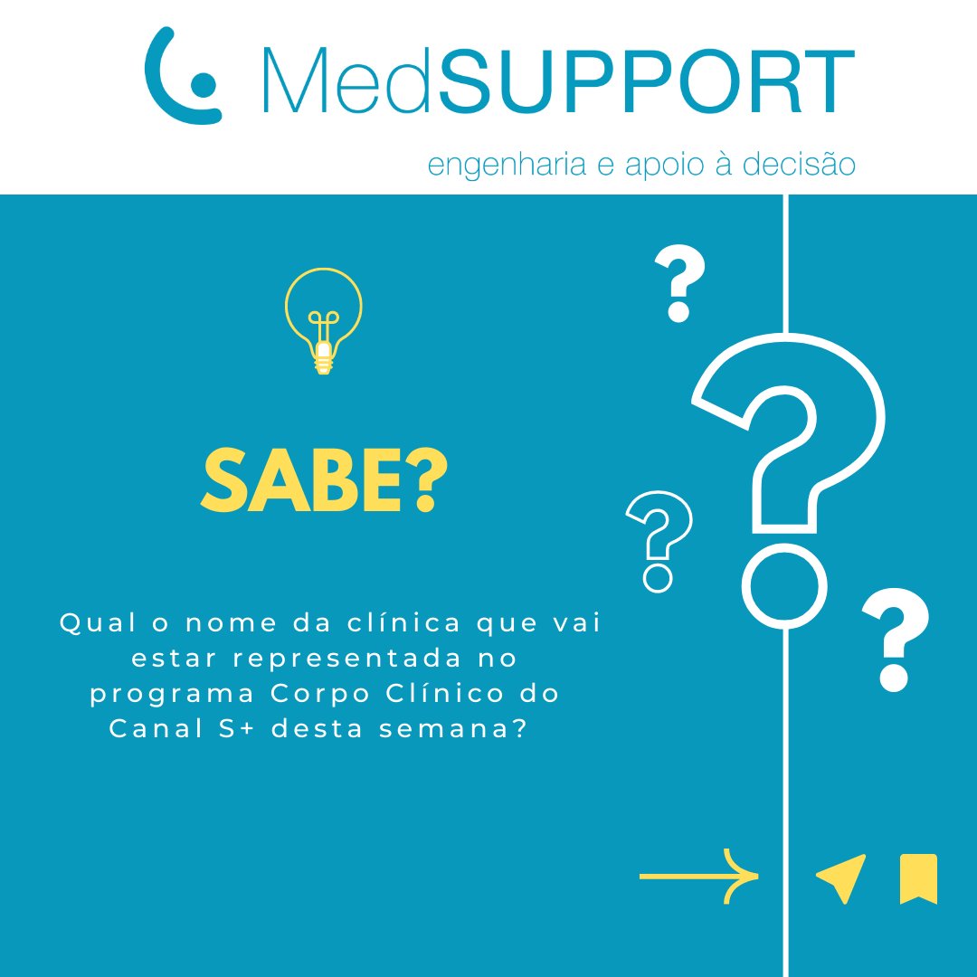 medsupportPT's tweet image. Qual o nome da clínica que vai estar representada no programa Corpo Clínico do Canal S+ desta semana? Reabilitação Dr. José Oliveira #medsupport #adoraatuaclinica #qualidadeemsaude #licenciamentoparafuncionamento