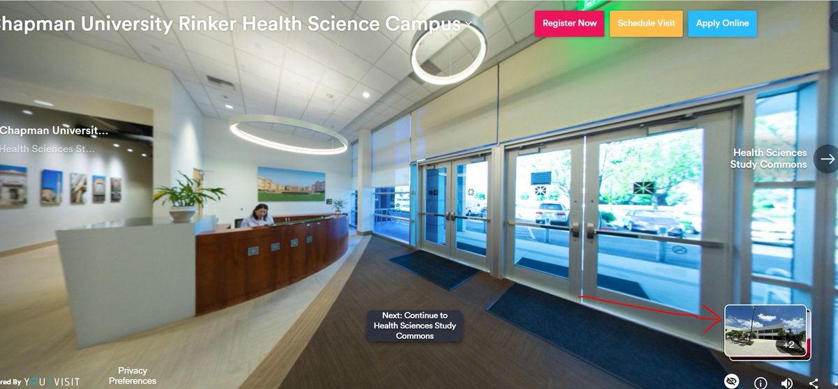 ChapmanGRAdmit's tweet image. We are so excited about the new Campus Center that opened at our #RinkerCampus! If you haven't had the chance to see it in person yet, click the link to take a virtual tour of the Rinker Campus! 🔗 buff.ly/3KdJmd4 #ChapmanU #ChapmanGradEd