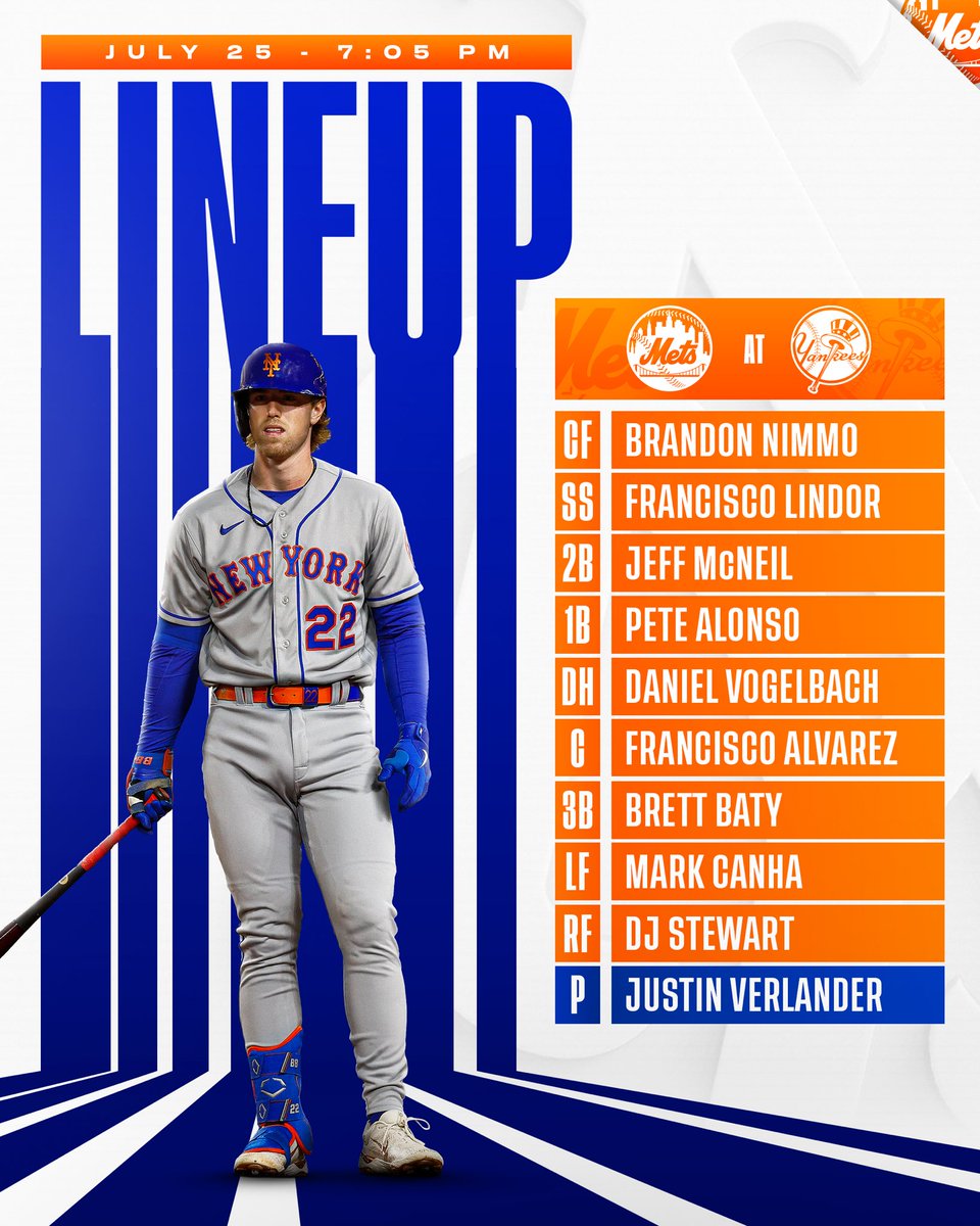 Mets's tweet photo. Subway Series starters. #LGM

🆚 New York (AL)
💪 @JustinVerlander
📺 @SNYtv, TBS
📻 @wcbs880 https://t.co/ONqYTWPfq2