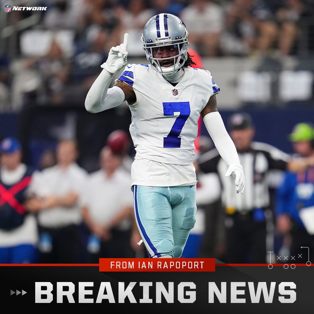 RapSheet's tweet image. The #Cowboys and rising star CB Trevon Diggs have agreed to terms on a 5-year contract extension worth $97M as he becomes one of the highest paid CBs in the NFL, sources say. He gets a max value of $104M.
The Pro Bowler and All-Pro now will stay in Dallas for the long-term.
