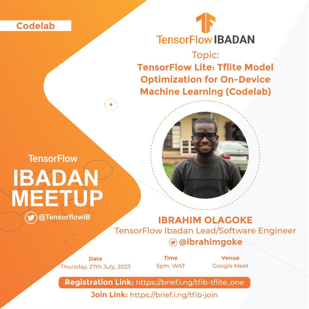 TensorflowIB's tweet photo. Join us for an exciting hands-on workshop on TensorFlow Lite Model Optimization for On-Device Machine Learning! 

In this event, we will explore the powerful capabilities of TensorFlow Lite to deploy machine learning models on edge devices.
RSVP Here: https://t.co/xZlwDC8giF https://t.co/nbKkYuioG7