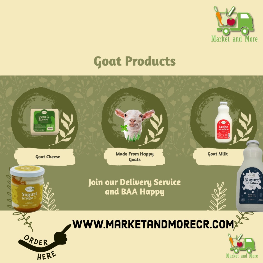 marketandmorecr's tweet image. 🐐🧀🥛 Savor the goodness of goat products - from creamy cheese and wholesome milk to delectable yogurt and indulgent dulce de leche! 🌟 Embrace the natural flavors and nourishment in every delightful bite. #GoatProducts #CheeseLovers #DairyDelights #GoatGoodness