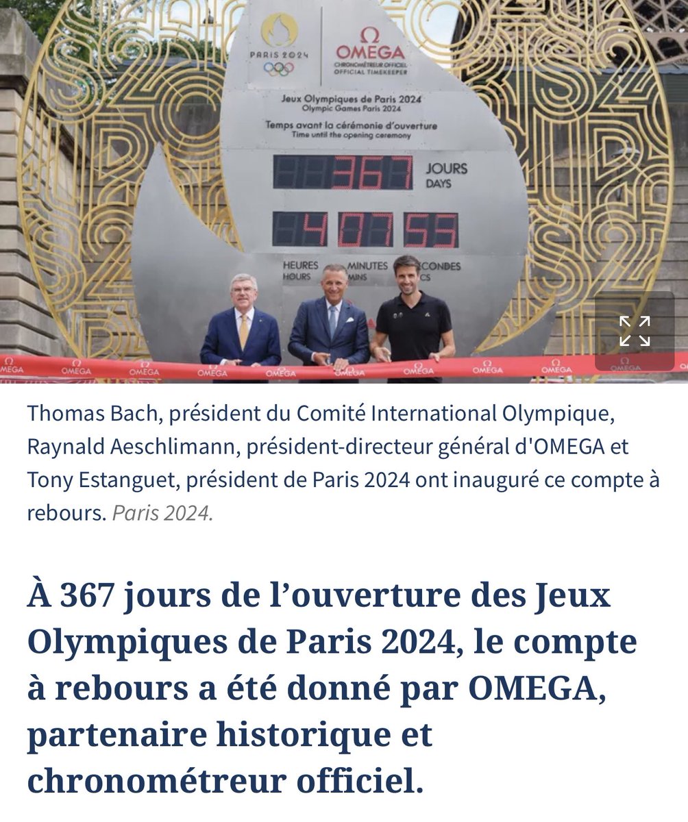 SecurityDriver1's tweet image. Nous adressons nos plus sincères remerciements à notre équipe qui s’est mobilisée en ce jour du compte à rebours des JO 2024.

367 jours restants jusqu&apos;à la cérémonie d&apos;ouverture des Jeux Olympiques de Paris 2024, le décompte officiel est désormais lancé.

lefigaro.fr/sports/jeux-ol…