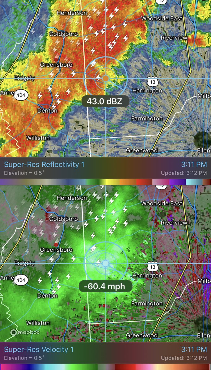 EasternChaser's tweet photo. If attending the Delaware State Fair in Harrington this afternoon, I would look to seek shelter nearby. Severe thunderstorm warning including Harrington with potential for damaging winds just west of the fair grounds. #dewx #destatefair https://t.co/2u6WTBRzDT