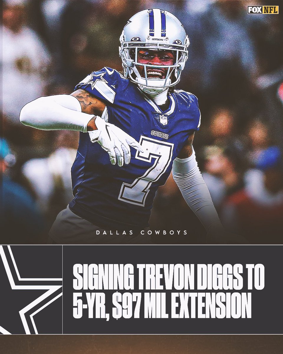 NFLonFOX's tweet photo. Cowboys and Pro Bowl CB Trevon Diggs have agreed to terms on an extension. https://t.co/AX2BeWkLpW