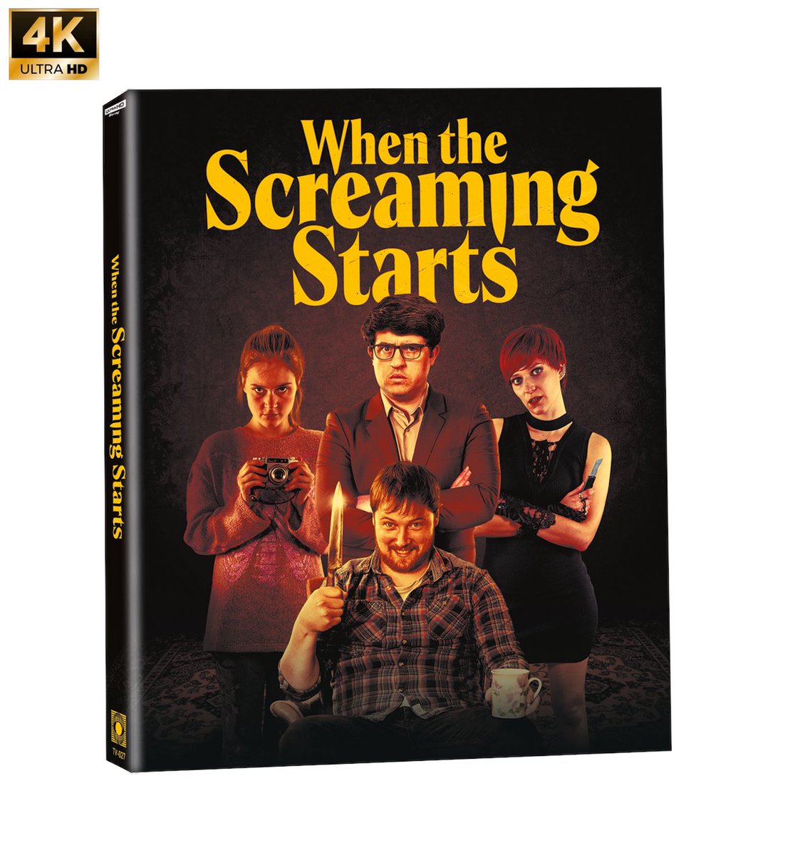 CaveOfCult's tweet photo. @terror_vision Next two Blu-ray releases! Conor Boru’s feature directorial debut WHEN THE SCREAMING STARTS is their first 4k UHD/Blu-ray release. Also available is a repress of LOVE &amp; SAUCERS with a new slipcover. https://t.co/p7roi96U3a