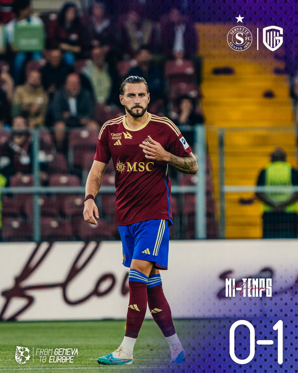 ServetteFC's tweet photo. ⏸️ 𝗠𝗜-𝗧𝗘𝗠𝗣𝗦

Les Grenat sont menés 0-1 mais n'ont pas démérité. 45 minutes pour renverser le match 👊

#FromGenevaToEurope https://t.co/EzCLygIJOl