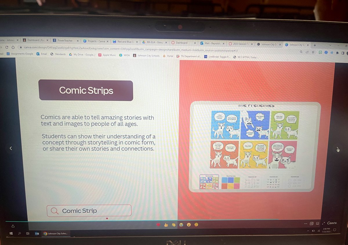 Canva captures the entire student learning journey!🤩 Canva supports executive functioning, activates prior knowledge, &amp; provides students with countless opportunities to reflect &amp; show what they know! I have so many new ideas! <a href="/MsWintermyer/">Janice Wintermyer</a> #JCSTechDay