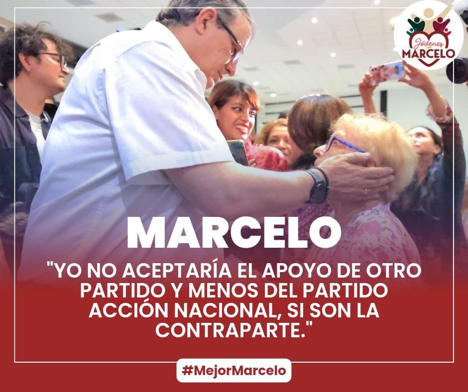 JovenesPLT's tweet photo. 💬 “Yo no aceptaría el apoyo de otro partido y menos del partido de acción nacional, si son la contraparte.” ~ Marcelo Ebrard

¡No podemos permitir que se corrompa el proyecto de la Cuarta Transformación. El pueblo exige un #MorenaSinFachos y #CongruenciaEnLa4T! https://t.co/60FvZ1Uj59
