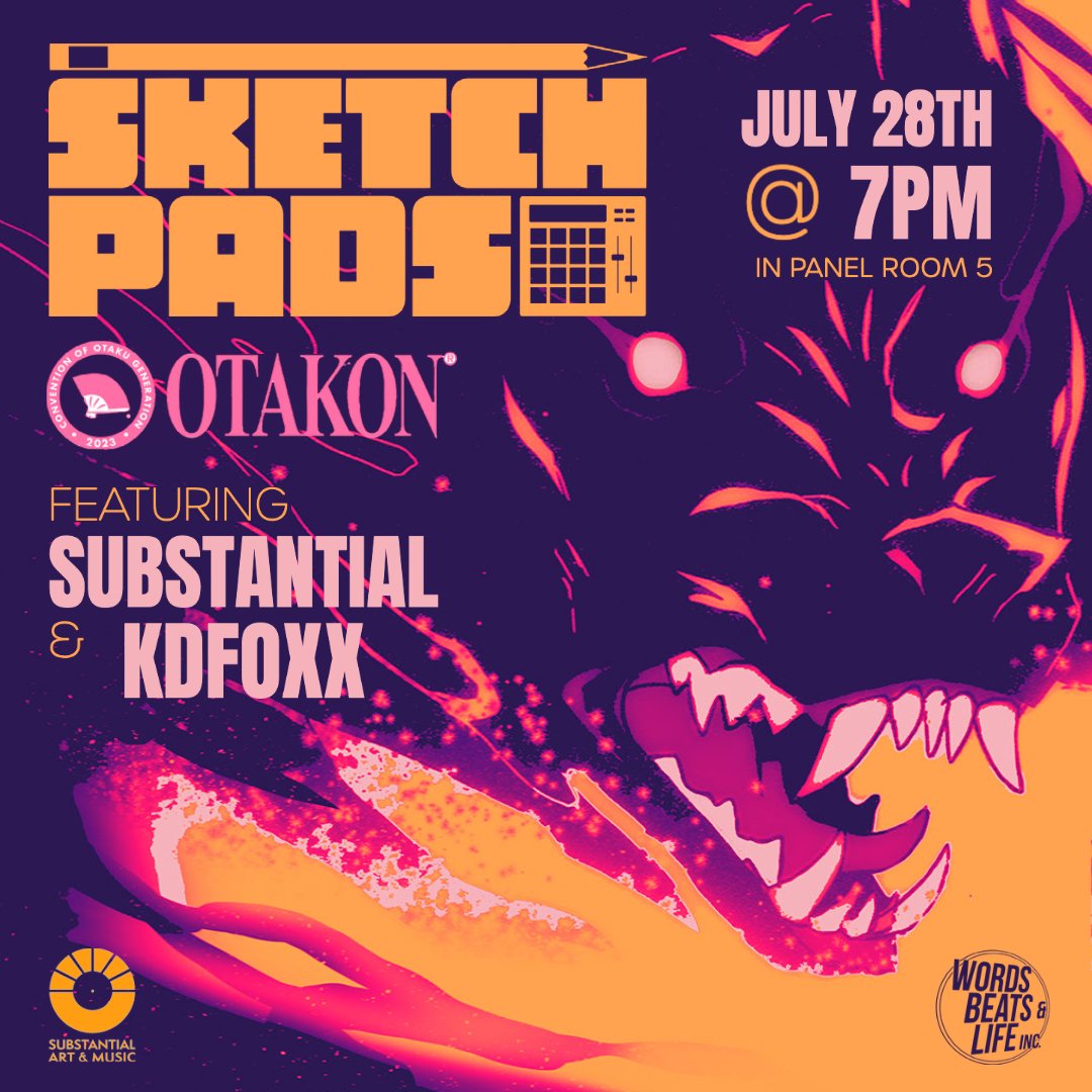 PROMO BABEY♡ Catch the goat @IamSubstantial and I at the Sketchpads panel where we livedraw and vibe on sick beats 💓 @Otakon Friday July 28th 7pm! There will also be an Animal Arithmetic panel where well livestream and give updates and answer QnA on the building project!