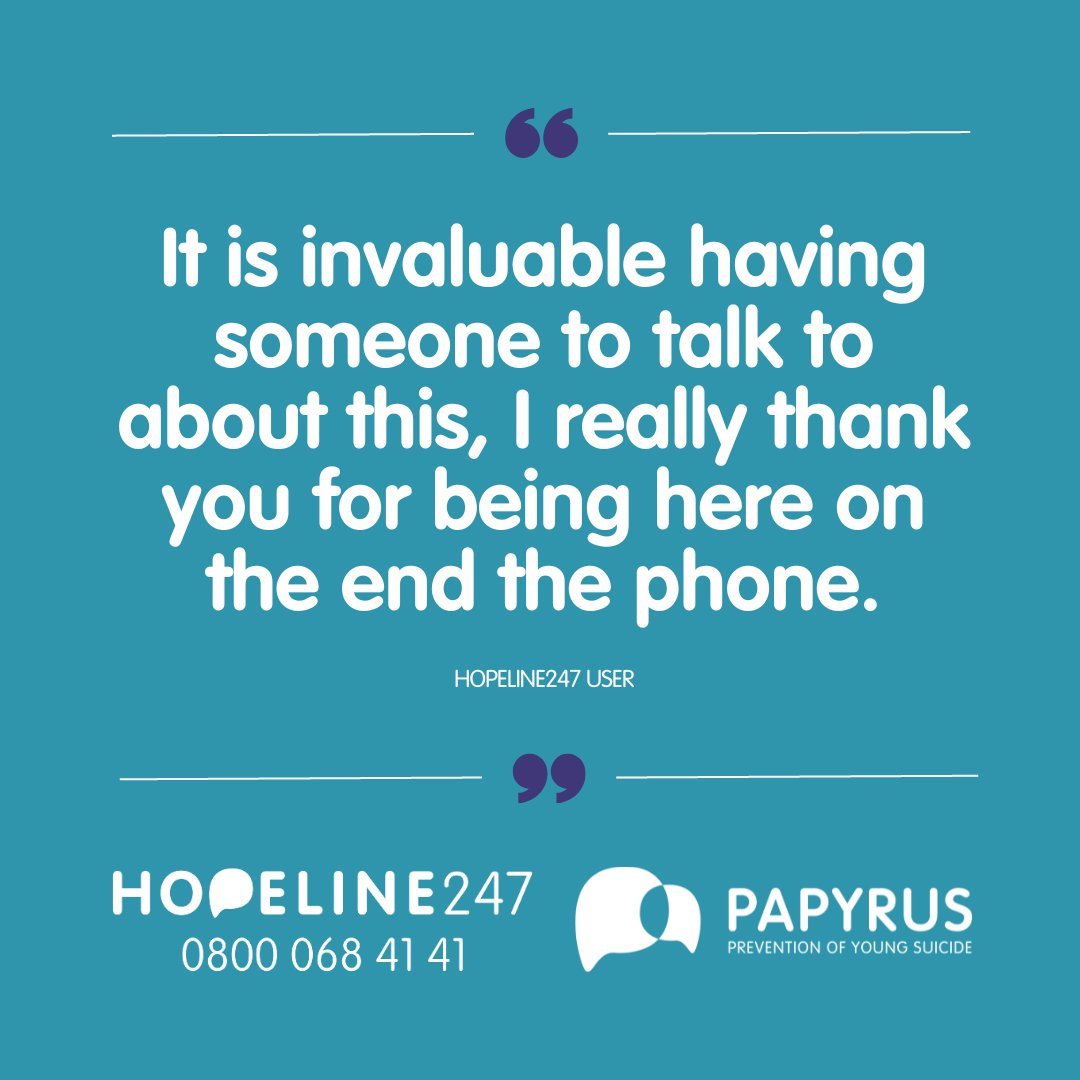 It’s important people have the support they need to look after themselves in the event that somebody speaks to them about suicidal thoughts. Anybody can access our HOPELINE247 debriefing service. To debrief with one of our advisers, call HOPELINE247 on 0800 068 4141.💜