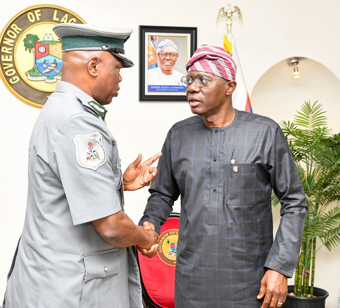 Earlier today, Acting Comptroller-General, Nigeria Customs Service, Bashir Adeniyi paid a courtesy visit to Mr Governor <a href="/jidesanwoolu/">Babajide Sanwo-Olu</a> at Lagos House, Marina.