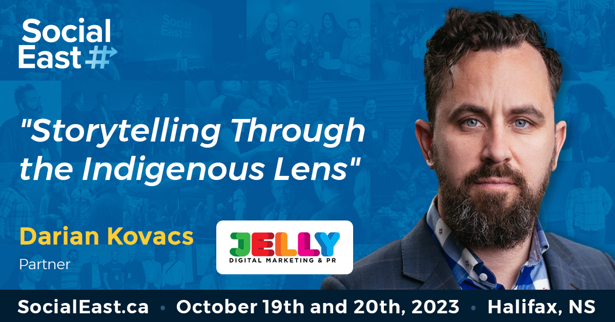 ‼️ Speaker Alert ‼️ 

Darian Kovacs is the Indigenous (Metis Nation) founder of Vancouver based PR, digital ads &amp; SEO company Jelly Digital Marketing.

Learn the power of storytelling with Darian at #SocialEast 2023!
 
socialeast.ca