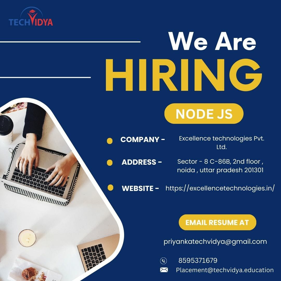 tech_vidya's tweet photo. #RECRUITMENT DRIVE Organized by TechVidya Career Pvt Ltd. for multiple profiles !

#techvidya #training #skills #nodejs #mis #tally #tallyprime #CCNA #education #ITCourses #joboriented #developer #jobopening #joboffer #placement #software #jobalert #institute #HIRINGNOW https://t.co/9jGctUQFAB