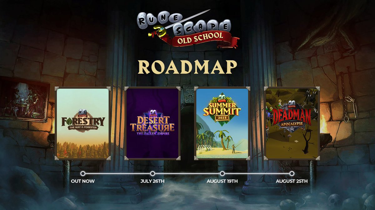 📅 Deadman: Apocalypse begins Friday, August 25th at 17:00 BST.

🗺️ We've just updated our roadmap with Deadman: Apocalypse's release date for those of you who want to put time aside to play following the initial launch weekend!

🔗 osrs.game/Old-School-Roa…