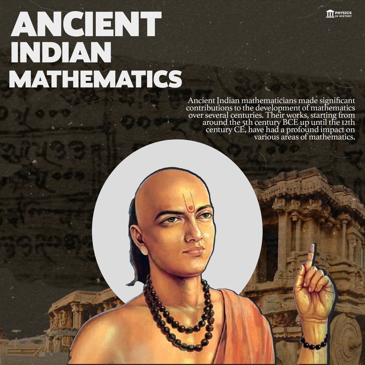 PhysInHistory's tweet image. Ancient Indian Mathematics 📜

Ancient Indian mathematicians made groundbreaking contributions to the development of modern mathematics. They invented the decimal system and introduced zero as a placeholder, revolutionizing arithmetic. Algebra flourished with solutions to linear…