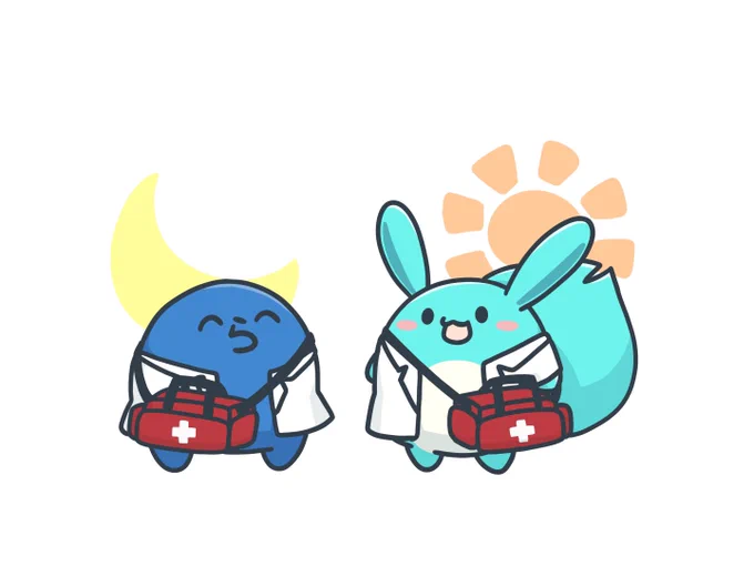夜の白医者のドンと昼の白医者 #い・らくすと #すも絵 #VCRGT絵