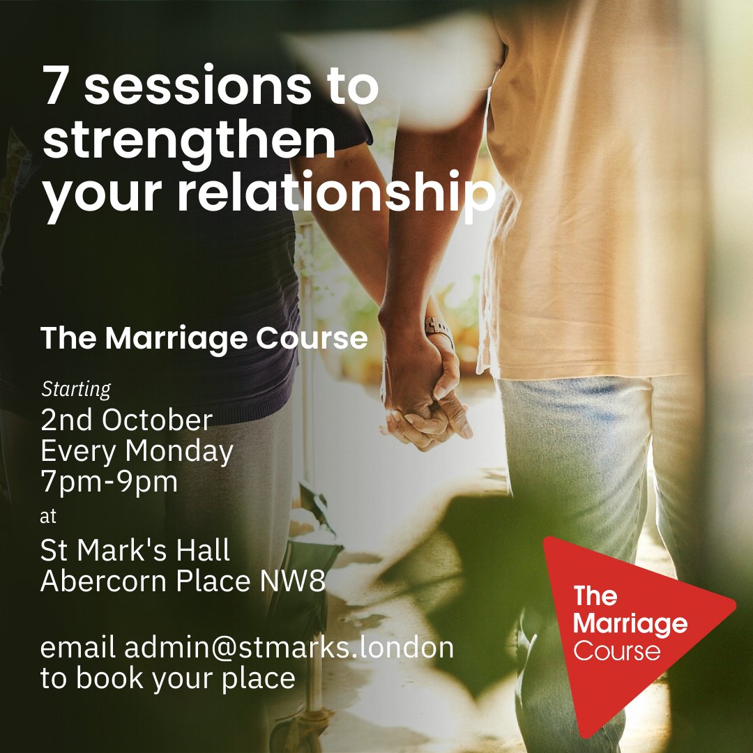 StMark_HT's tweet photo. We are excited to be hosting the #MarriageCourse at St Mark's for the 1st time.  Any couples living together are welcome to come to give your relationships a refresher. 
Monday evenings, 7 sessions from Oct 2023
@dioceseoflondon @area_two @bishopSarahM https://t.co/bOCUFvjNYx