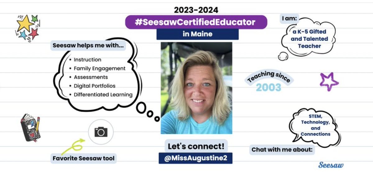 I LOVE Seesaw! It has been a game changer for me over the last 7 years. I use it for documentation of learning, creation and connections. Shoutout to <a href="/Seesaw/">Seesaw</a> for this refresh course this summer. I love the personal opportunity to share our stories. #SeesawCertifiedEducator