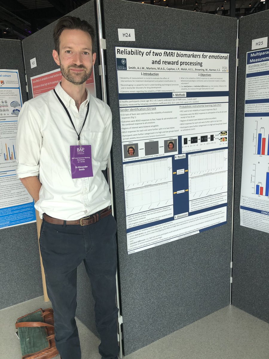 Check out more PERL posters at #BAP2023 , great presentations by @MichaelJColwell and Alex Smith on cognitive effects of fenfluramine and reliability of fMRI emotional processing bio markers https://t.co/NcojyEf6iE