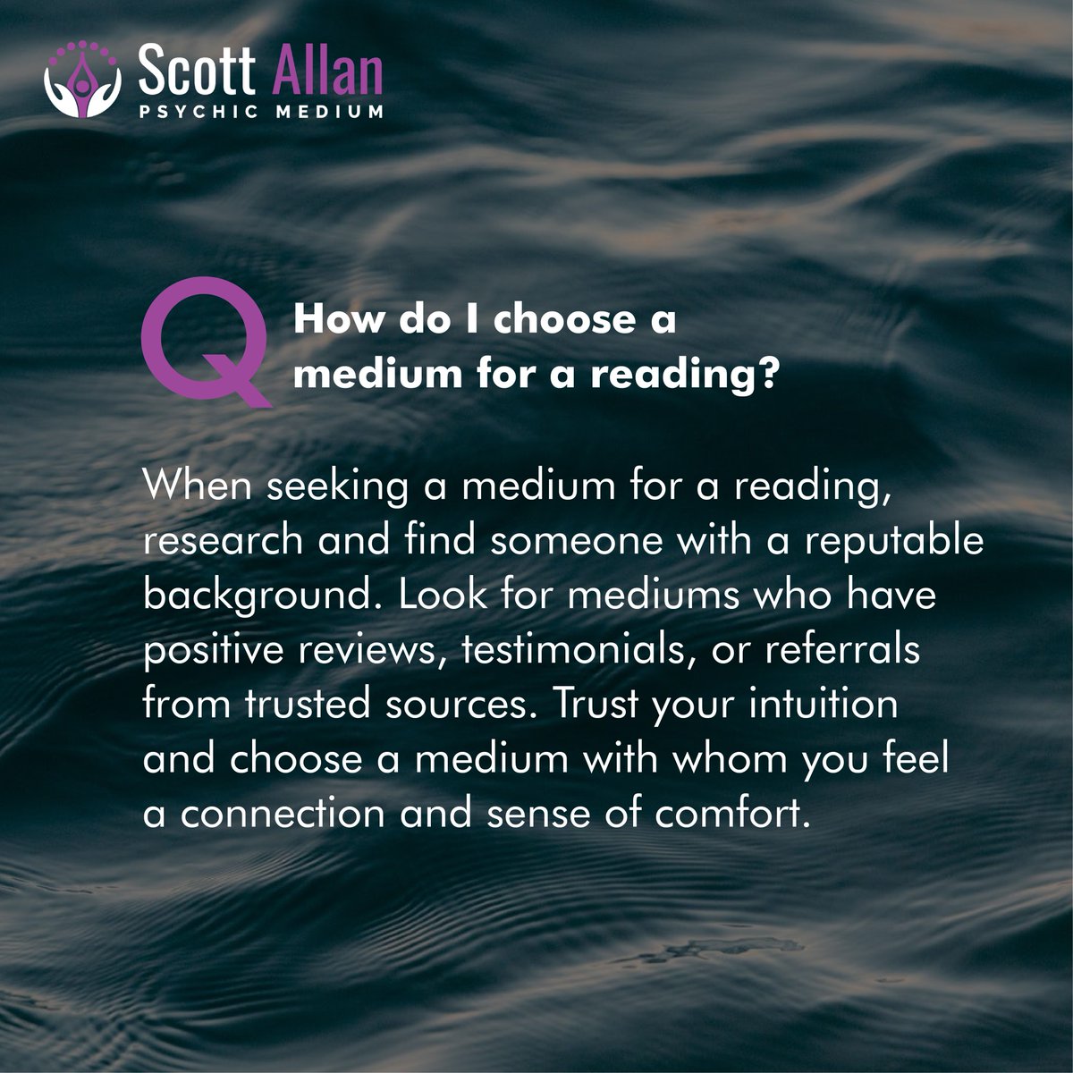 mediumsallan's tweet image. Curious about choosing the right medium for a reading? Here&apos;s an answer to how to choose the right one for you. 

#psychicmediumscottallan #mediumshipreadings #trustedmedium #findingtherightmedium