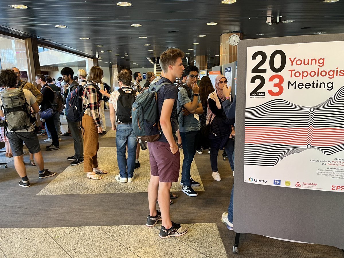 Ytm2023's tweet photo. Fantastic to see so many great contributions at the poster session! Come for the topology, stay for the pizza (at 7pm). https://t.co/3MDcHX6YbI