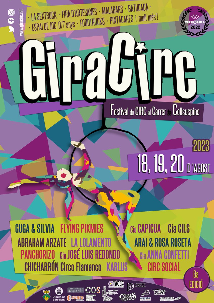 GiraCirc's tweet photo. Ja el tenim aquí. En 24 dies inicia la vuitena edició al nostre poble, Collsuspina. El poble que ha fet néixer i créixer un dels festivals més bonics de la Catalunya Central. Gràcies @Aj_Collsuspina @CulturaDIBA @Olotuit @FundlaCaixa @suaracoop i a totes les veïnes del poble. https://t.co/s72YshRTiJ