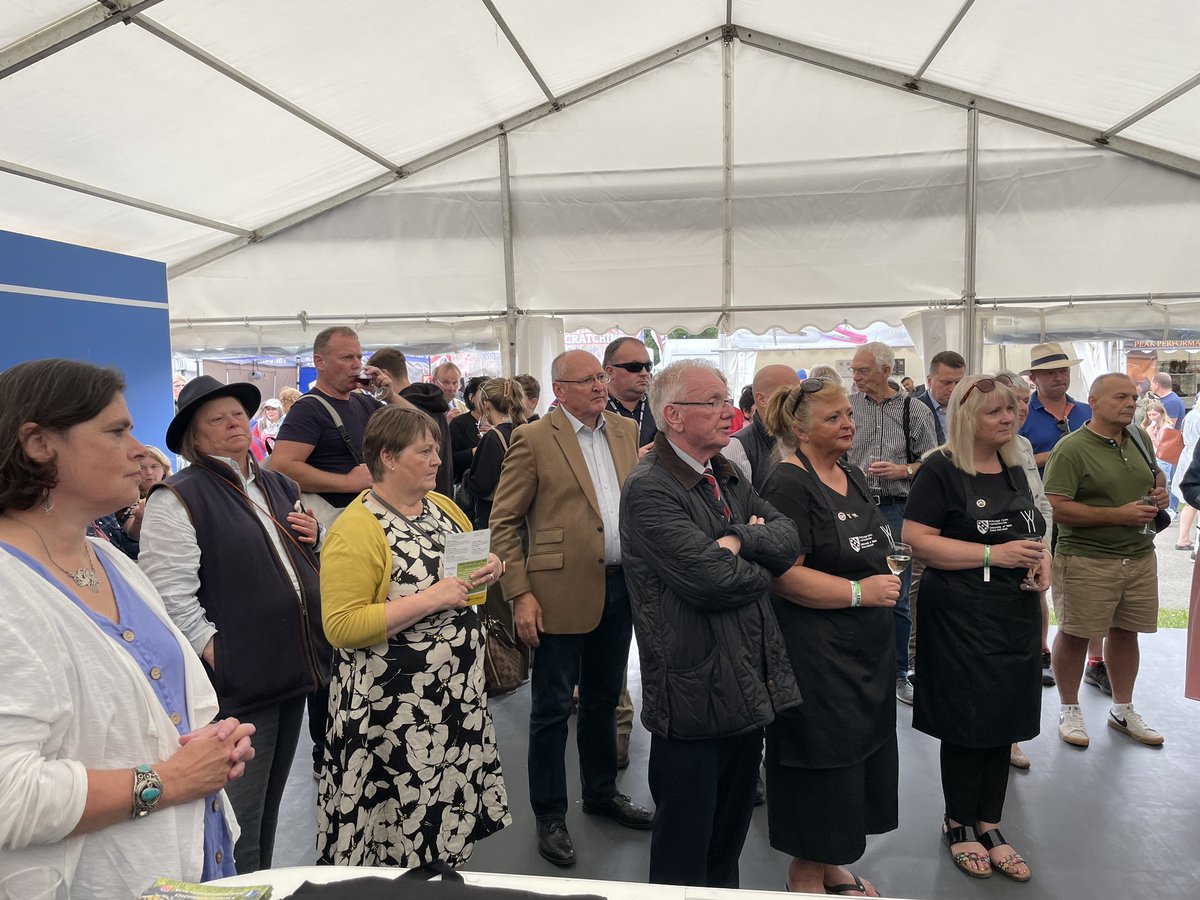 UWTSD's tweet photo. A crowd has gathered on our stand at the  @royalwelshshow to hear about Tir Glas latest developments at @UWTSDLampeter https://t.co/R6DbED0u9f