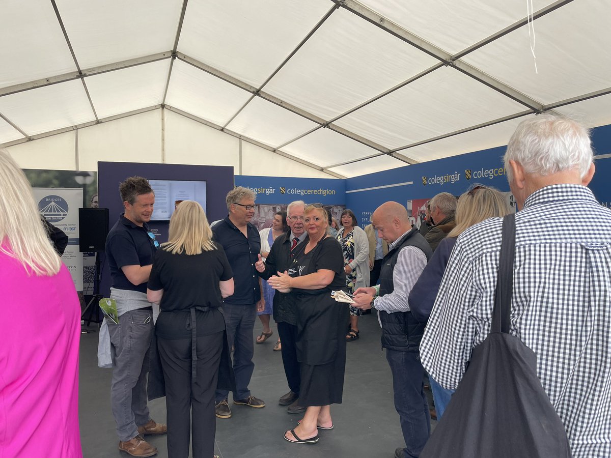 UWTSD's tweet photo. A crowd has gathered on our stand at the  @royalwelshshow to hear about Tir Glas latest developments at @UWTSDLampeter https://t.co/R6DbED0u9f