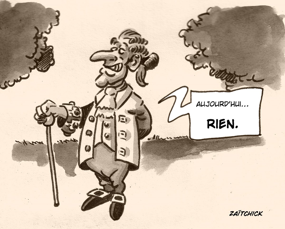 BlaguesDessins's tweet photo. Le #DessinDePresse de Zaïtchick : Le discours d’un roi
Retrouvez les dessins de Zaïtchick sur : https://t.co/VQNx0gcoo7
#DessinDeZaitchick #ActuDeZaitchick #Humour #Macron #EmmanuelMacron #14Juillet #LeDiscoursDunRoi #FêteNationale #Centjours #AujourdHuiRien #LouisXVI https://t.co/7yXj9esS46