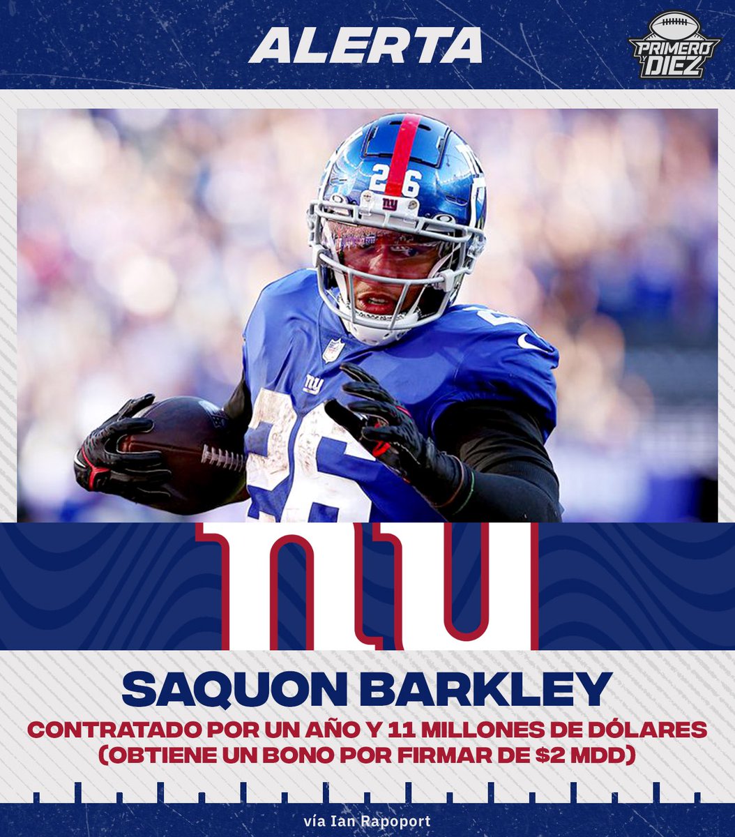 Primeroydiez's tweet photo. Saquon Barkley estará con los #Giants un año más…
¿Regresarán a los playoffs?
#NFLNoticias https://t.co/stOQSabqhS