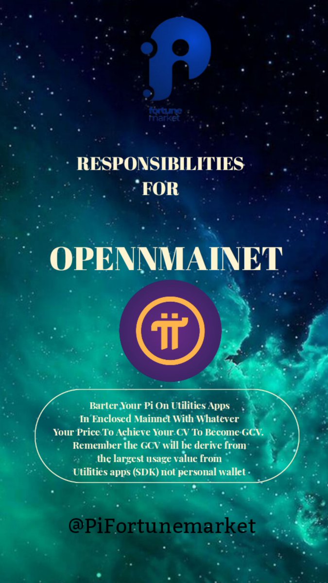 Responsibilies Not Procrastination
Apps Usage In Enclosed Mainnet To Fetch Data For Most Used Consensus Value Not Just Claiming GCV Casually.
<a href="/PiCoreTeam/">Pi Network</a> need to do more education on what to do by Pioneers To Arrive GCV From largest used CV which is the opendoor to opennmainet.