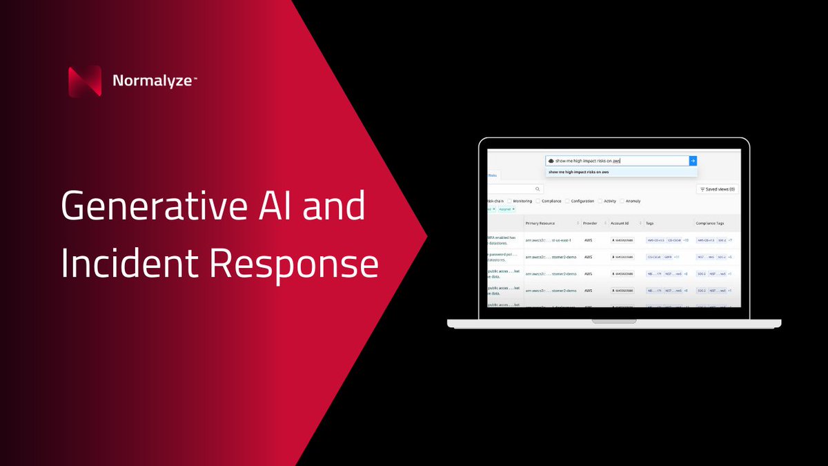 Using #generativeai, Normalyze lets you prioritize & respond to risks using natural language. 

Security analysts can perform a query as they would ask another human to list the top risks most relevant to their task.

#datasecurity #securityteams #dspm
 social.normalyze.ai/u/U1KCcP