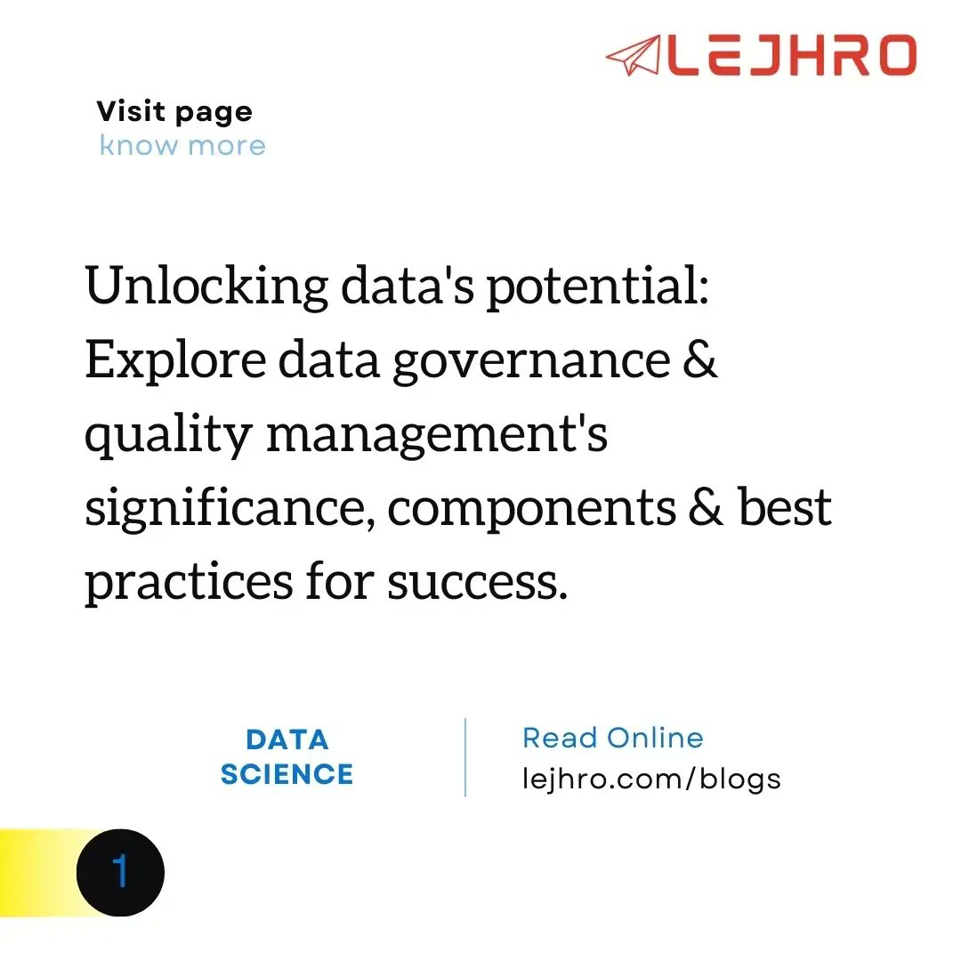 Our exclusive blog is your one-stop destination for unraveling the mysteries of data governance and data quality management. Click on the below link to read and explore the information behind it! lejhro.com/blogs/achievin…