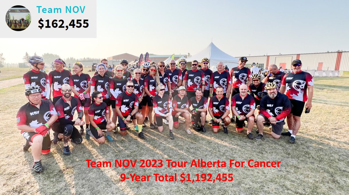 Another outstanding year for Team NOV. Making a difference in the fight against cancer.
#nov @novglobal #acf #touralberta2023