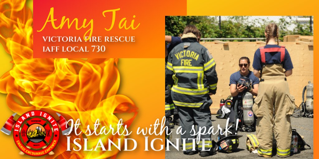 IslandIgnite's tweet photo. Thanks to Amy Tai for her help leading up to camp as a Victoria Fire liaison and her help instructing SCBA at camp! Amy brought solid skills, with calm confidence, that helped empower participants to tackle this essential firefighting skill! #islandignite #iaff730 #vicfire #spark https://t.co/jy5FThDyT4