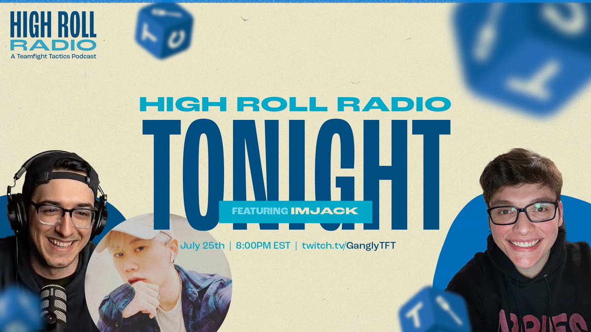 Happy to announce that tonight we'll be joined by <a href="/imjacktft/">Jack Kim</a> after his top 8 performance at the Freljord Cup on High Roll Radio tonight!

We go live at 8PM ET TONIGHT to talk Freljord Cup, Shurima Cup, TCQ, and more!

🔗 twitch.tv/GanglyTFT