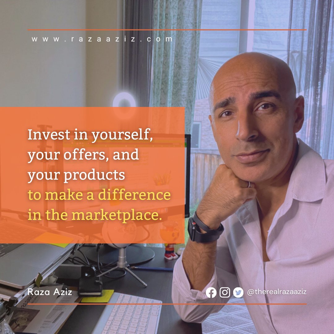 therealrazaaziz's tweet photo. 🔥 Level up your game and conquer the market! 🏆 

 https://t.co/d8Px5196Aq

Investing in yourself fuels personal growth while refining your offers and elevating your products amplifies your impact. 

#EntrepreneurMindset #BusinessSuccess #MakeADifference https://t.co/XaJtYj68j4