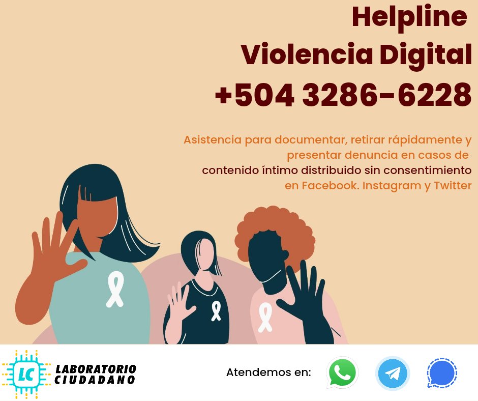 iriswingsc's tweet image. Quería compartirles el número de la línea de ayuda de @labciudadanohn, yo no suelo revisar mis mensajes de Twitter así que si tienen alguna información con respecto a los grupos de Telegram o necesitan ayuda en casos de violencia digital pueden abocarse a este número.