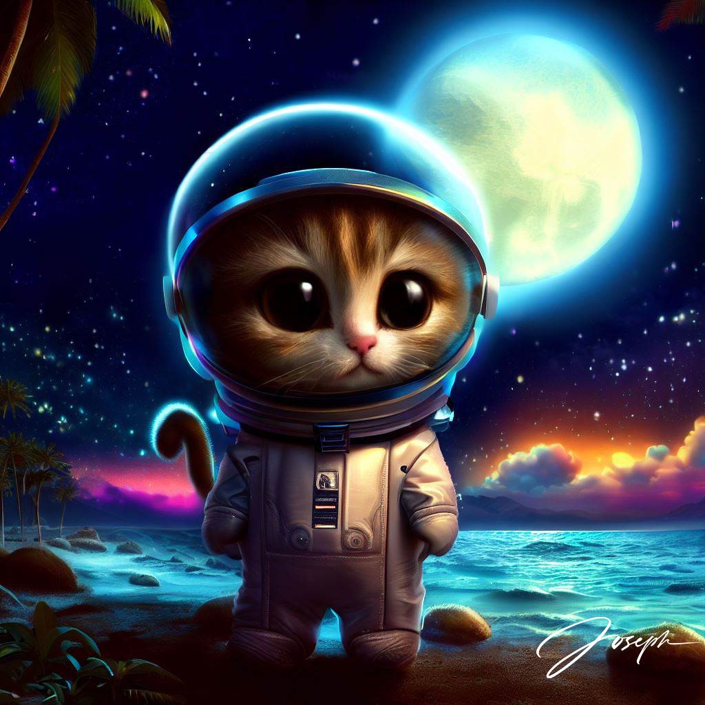 Gm earthlings...from Space Kitty's...Dawn patrol...#DigitalArtist #CatsOfTwitter