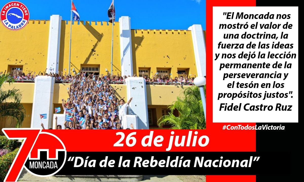 “Si nosotros nos hubiéramos dado por vencidos después del Moncada, (...) habríamos estado derrotados.  No fuimos derrotados sencillamente porque jamás adoptamos la idea de la derrota"

Fidel
#70Moncada 
#ConTodosLaVictoria
