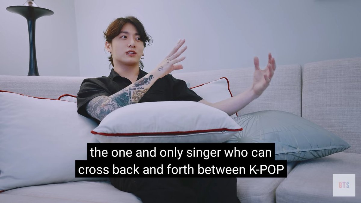 rockstarstae's tweet photo. jungkook : aku orang korea, tapi aku pengen jadi satu-satunya penyanyi yang bisa bolak balik silang antara K-pop &amp; lagu-lagu pop. aku bakal naklukin semua genre kalo aku bisa. buat saat inu aku bakal gunain keduanya &amp; mungkin nanti aku bakal lakuin latin musik &amp; opera. aku juga https://t.co/8VXfKgpZCd