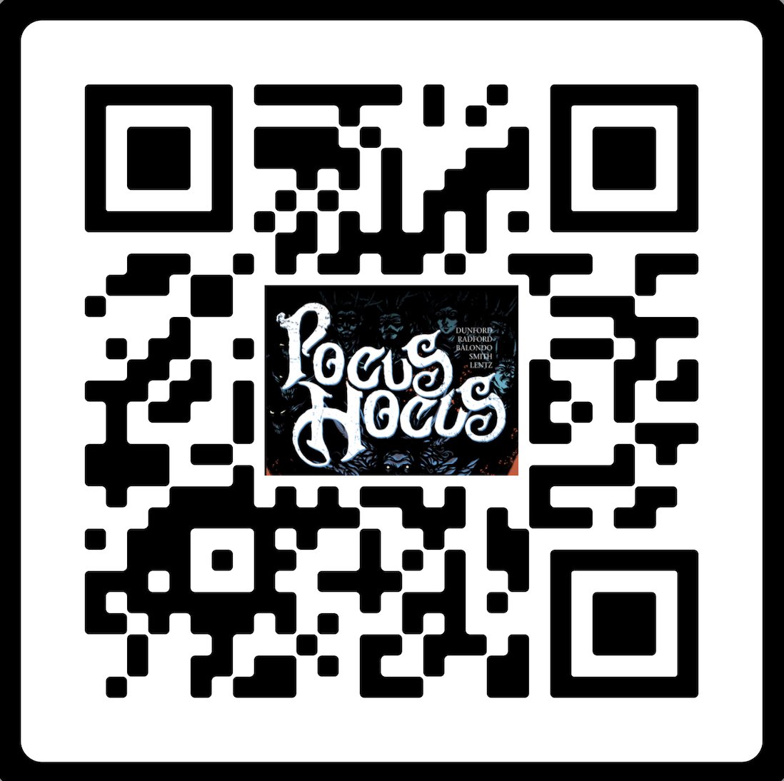 JJs_Comic_Stuff's tweet photo. Scan the QR code if you dare! Grab your pre-order of #PocusHocus before the FOC on the 13th! 
It'll be on #comicshop shelves Oct. 25th just in time for Halloween! 
#IndieComics #NerdInitiative #CreateWithoutFear https://t.co/YEUNB89rSx