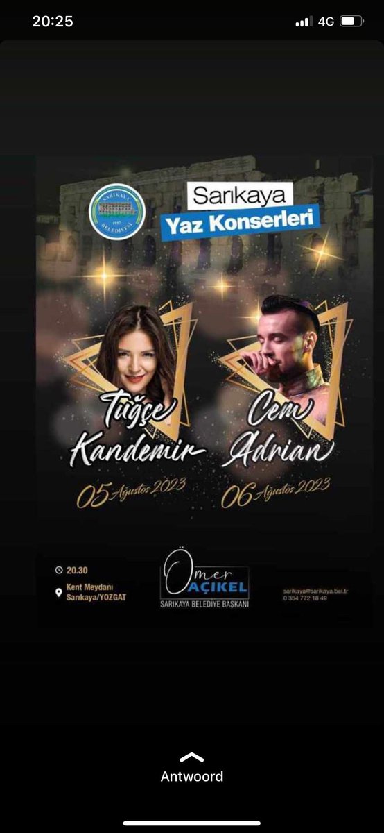 LGBT savunucusu Cem Adrian Yozgat'ın Sarıkaya ilçesinde konser verecek. Belediye MHP'nin elinde. Gel kafayı yeme.  <a href="/MHP_Bilgi/">MHP</a>