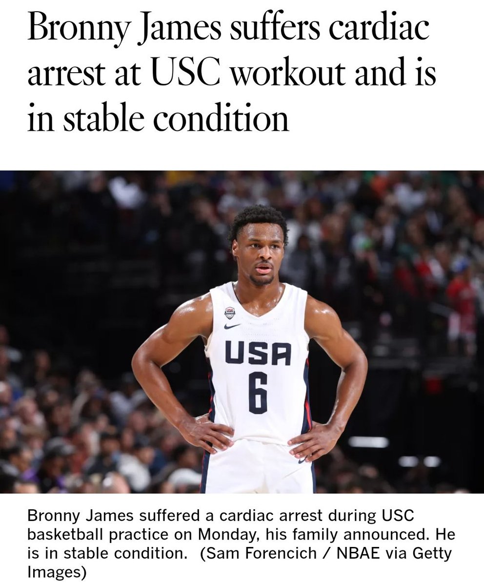 IanCopeland5's tweet photo. Antivaxers, please do not start using Bronny James as the target of your latest antivax nonsense. 

You have no evidence of what caused his cardiac arrest. 

@stkirsch , don't start. @KingJames and his family have it handled, I'm sure...

Prayers to the family 🙏🏽. https://t.co/oHQHHaQxch