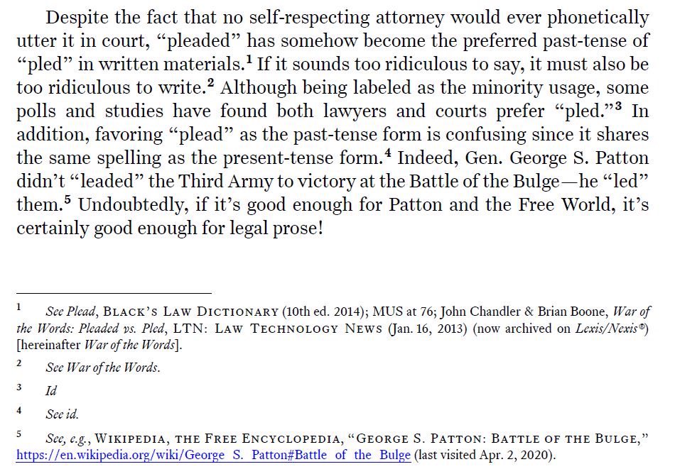 dodrummond's tweet photo. Although I realize I’m futilely  swimming upstream on this—see below for an excerpt from a legal-writing CLE I’ve routinely presented over the past decade.

#TeamPled 🖋️

#AppellateTwitter ⚖️ https://t.co/w3PNlUaLiP