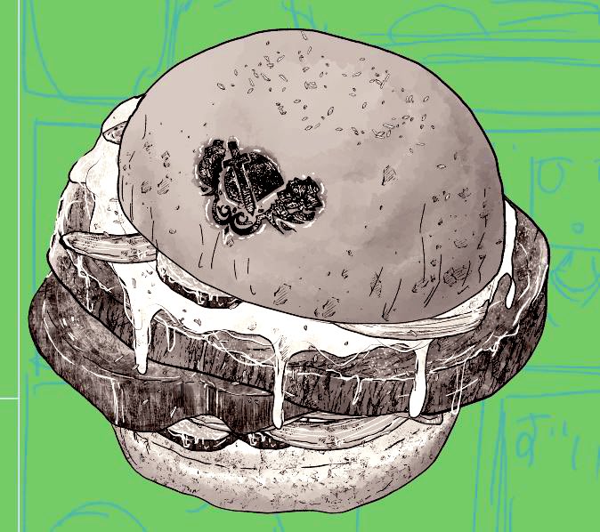 「食べ物を描くのが楽しいから具材ごとに描いて盛り付けるスタイルそれが私」|サワノアキラ　「骸骨騎士様」最新コミック12巻3/25発売、アニメBD-BOX発売中💀のイラスト