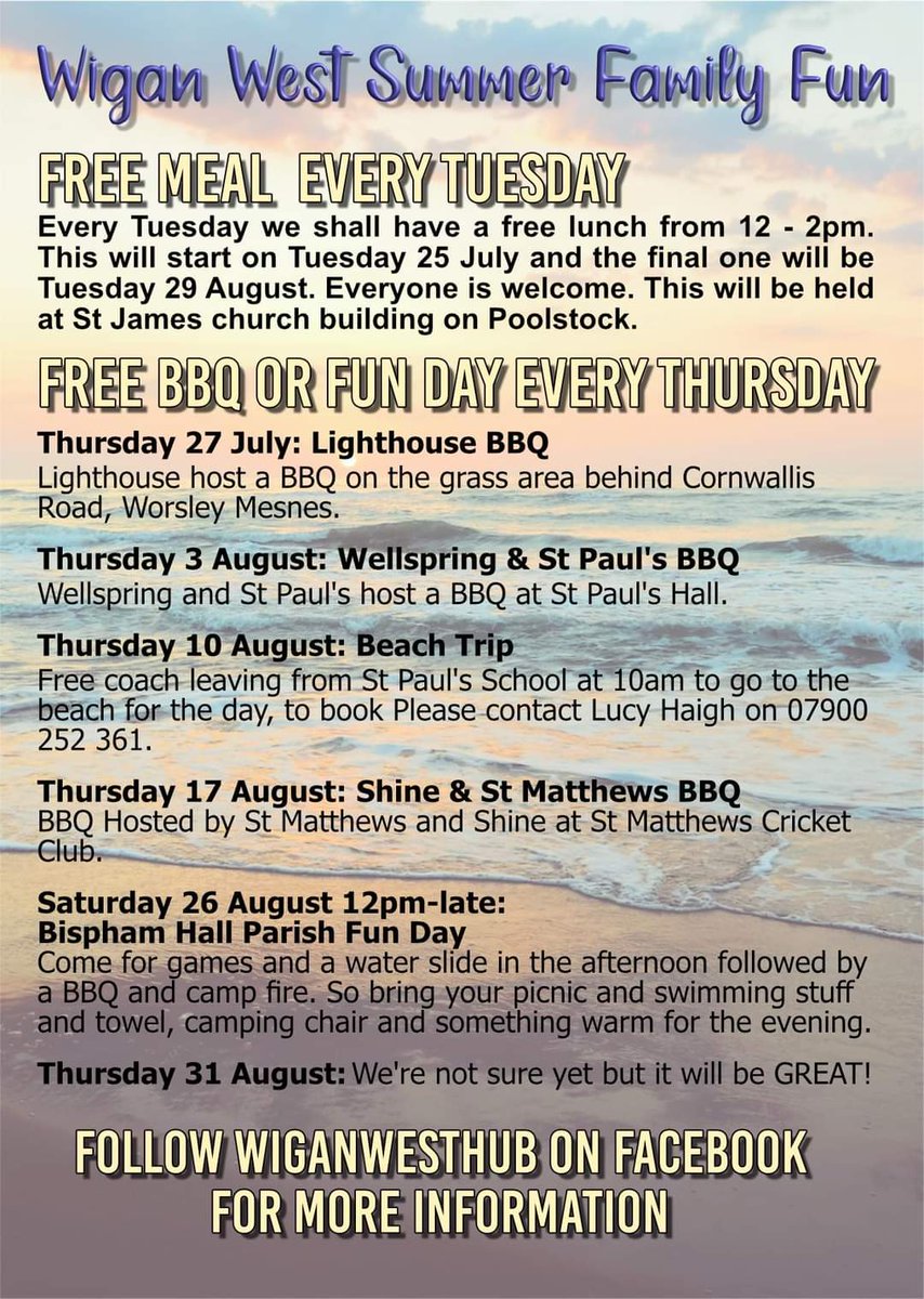 It's the first <a href="/WiganWestHub/">West Hub</a> BBQ on Thursday, midday - 2pm. Come join us for some free food and fun!

Here: maps.app.goo.gl/GTCeSAMr4ADNfR…