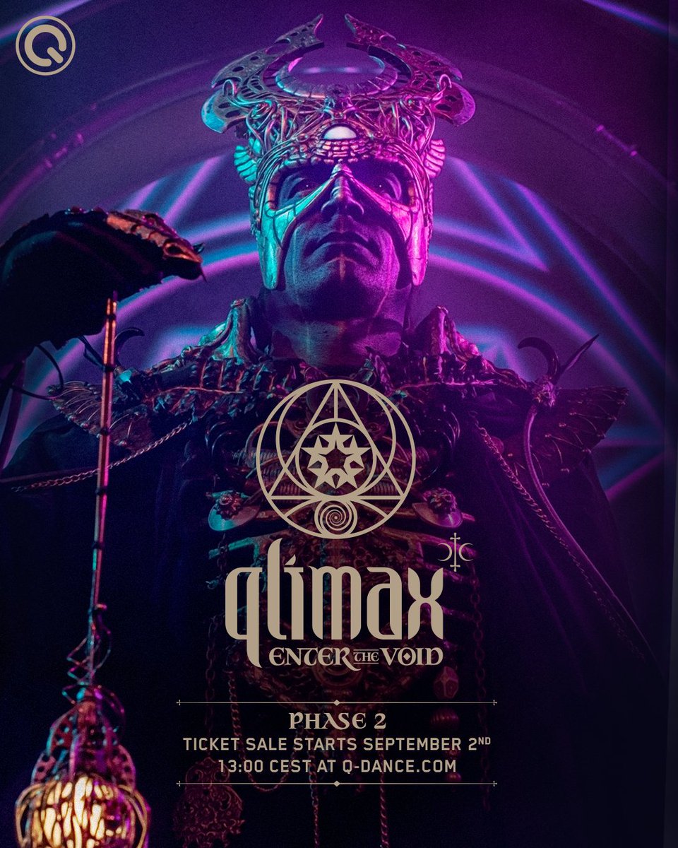 Surrender your senses to the endless possibilities of the void. The phase 2 ticket sale of Qlimax Enter the Void starts on Saturday September 2nd at 13:00 CEST. DEDIQATED Members will have 48-hour early access. Head over to bit.ly/Qlimax-2023 for more info. 

#qlimax