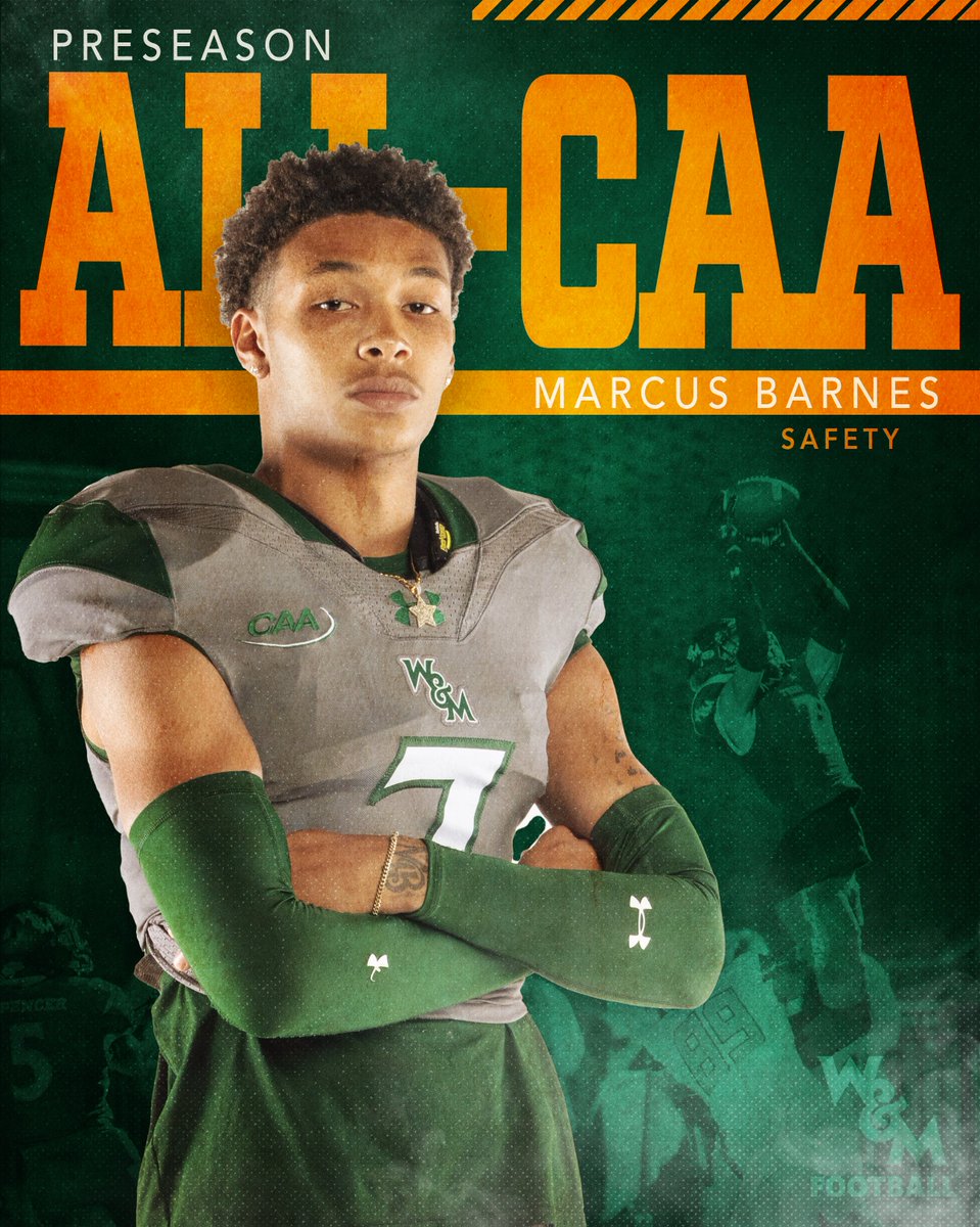 WMTribeFootball's tweet photo. @channelzay30 @R__poole03 @ja19n_ @Darius_W11 Preseason All-#CAAFB ➡️ @Marcus_barnes3!

#GoTribe https://t.co/mApesvqCqr